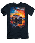 Car Graphic Chrysler Pacifica with a Beach Sunset Scene Garage Mancave Destiney Sullivan T-Shirt