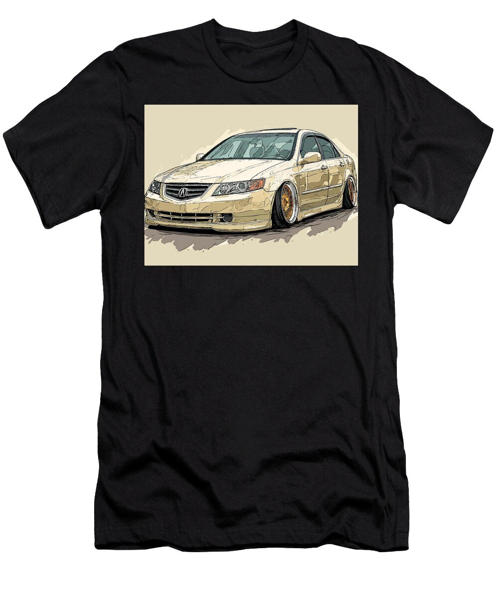 Car Illustration Acura Rl 2005 Sedan Custom Car Beige Car Illustration Hollie Love T-Shirt