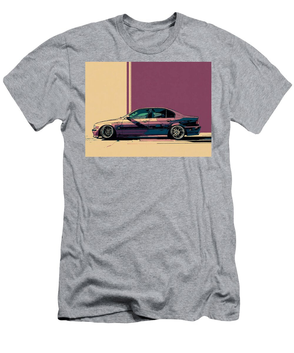 Car Illustration BMW 5 Series 2003 Sedan Stylish Design Colorful Car Illustration Hollie Love T-Shirt