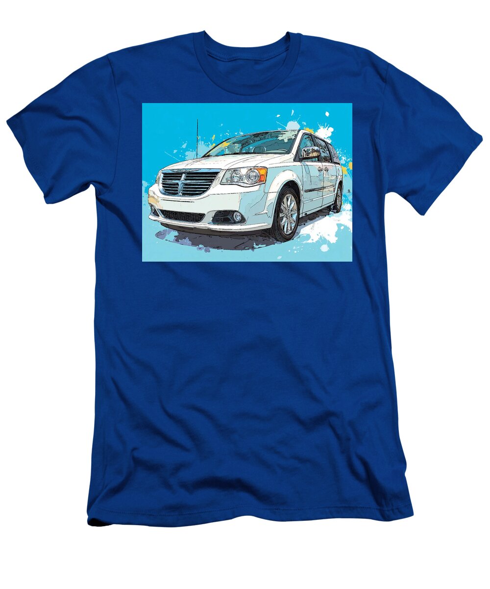 Car Illustration Chrysler Town Country 2010 Minivan Modern Vehicle Stylish Modern Car Illustration Hollie Love T-Shirt