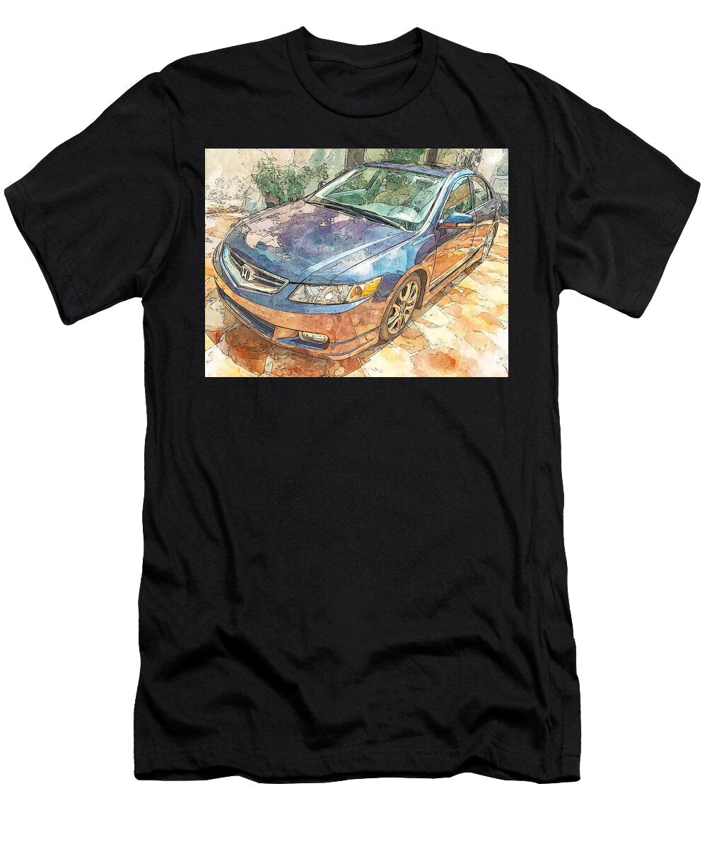Car Illustration Honda Accord Hybrid 2004 Sedan Artistic Vehicle Artistic Car Drawing Hollie Love T-Shirt