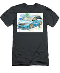 Car Illustration Honda Odyssey 2023 Minivan Vehicle Art Vibrant Aqua Car Drawing Hollie Love T-Shirt