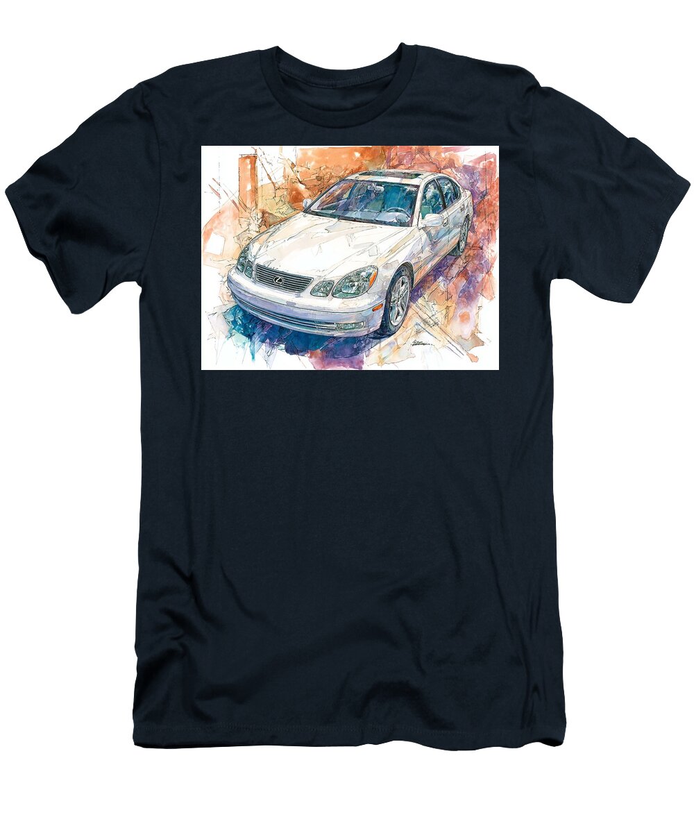 Car Illustration Lexus Es 300 2003 Sedan Artistic Design Watercolor Car Painting Hollie Love T-Shirt