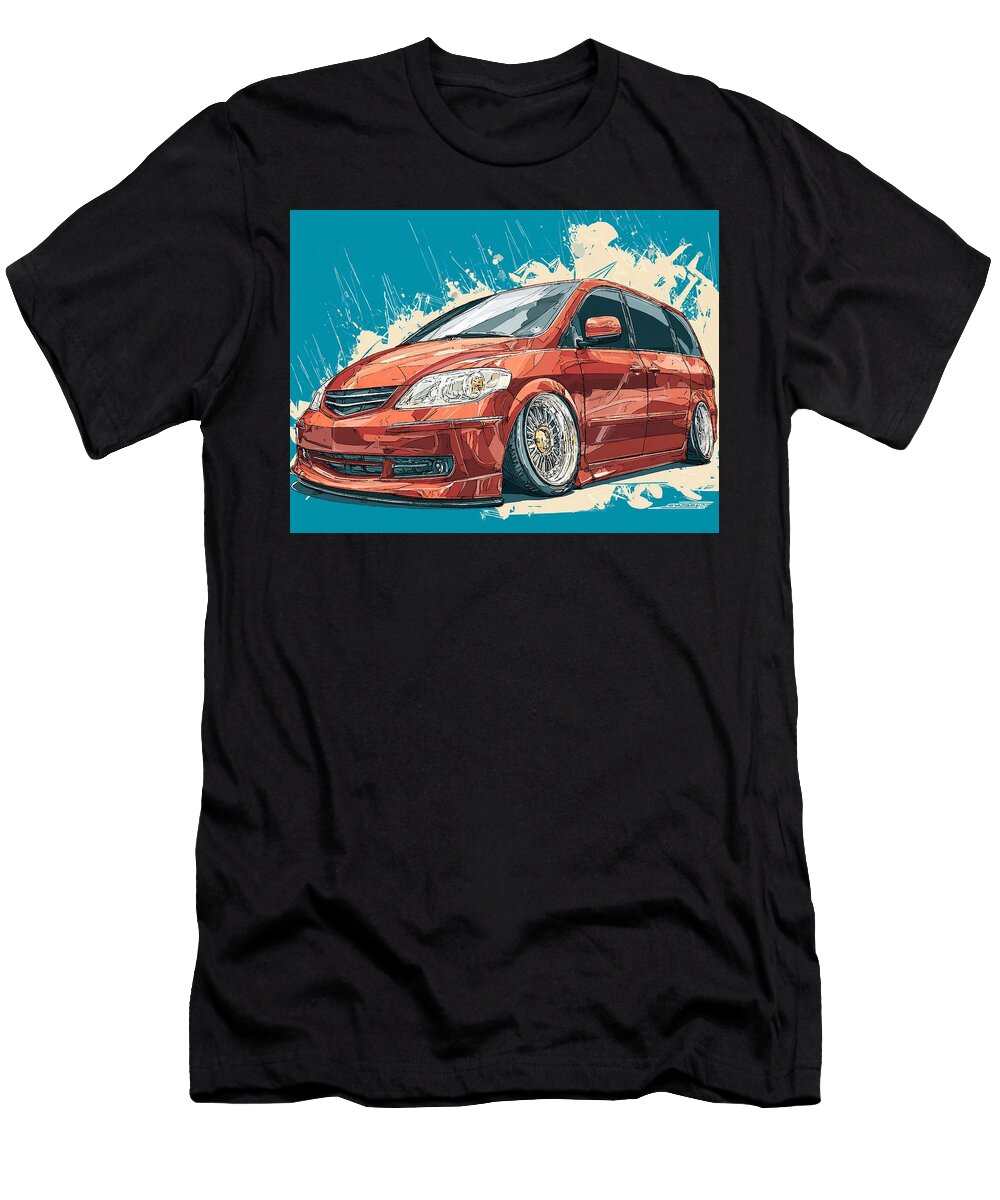 Car Illustration Mazda5 2005 Minivan Red Vehicle Red Car Illustration Hollie Love T-Shirt