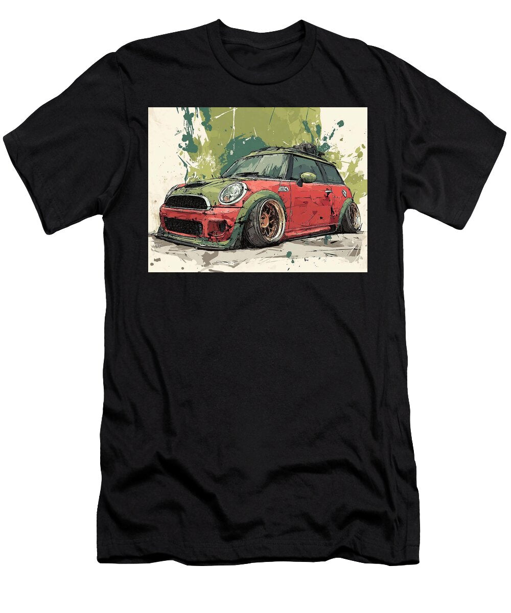 Car Illustration Mini Cooper 2023 Hatchback Custom Design Mini Cooper Art Illustration Hollie Love T-Shirt