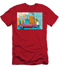 Celebrate Havanas Rhythm Pink Convertible and Giant Saxophone in a Colorful Urban Dance Olfactoart Studio T-Shirt