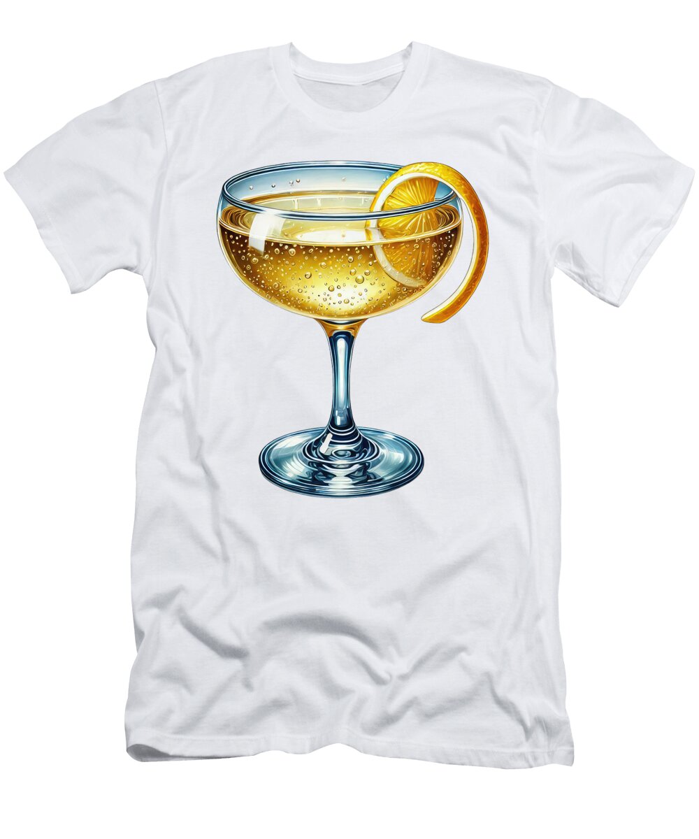 Champagne Glass with Orange Garnish Shawn Goth T-Shirt