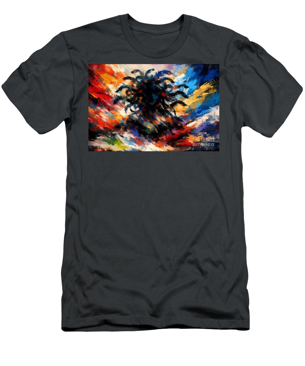 Chaotic Medusa Silhouette Johann Solovev T-Shirt