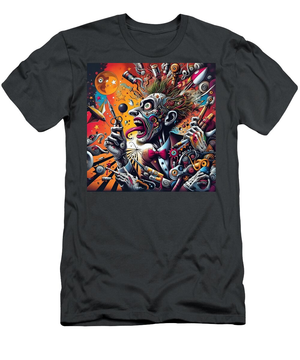Chaotic Surrealism of a Mad Scientist Abstract Miracles T-Shirt