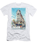 Charivari Corner in Paris Watercolor Street Scene Marian Voicu T-Shirt