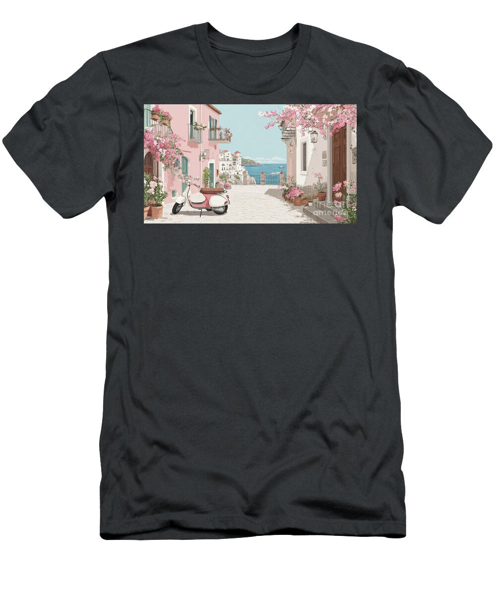 Charming Coastal Street with Flowers Beautiful Things T-Shirt