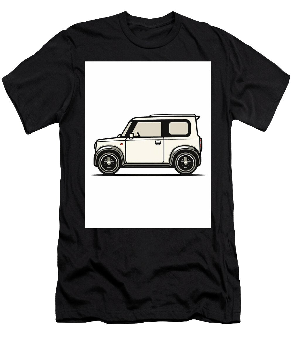 Charming Collector Nissan Cube Retro Jdm Hatchback Simple White Car Illustration Cortez Schinner T-Shirt