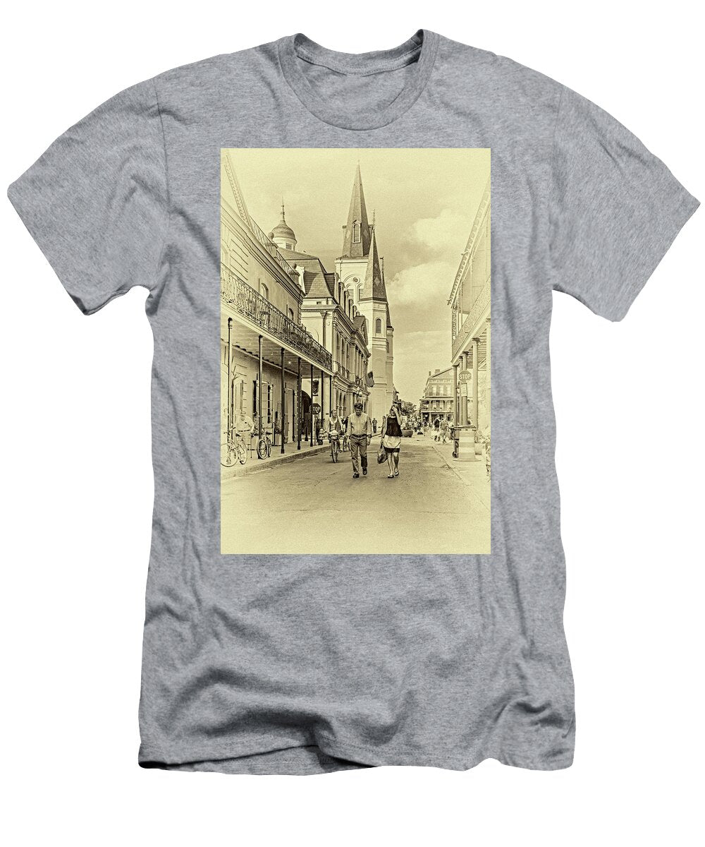Chartres St in the French Quarter 4 Sepia Steve Harrington T-Shirt
