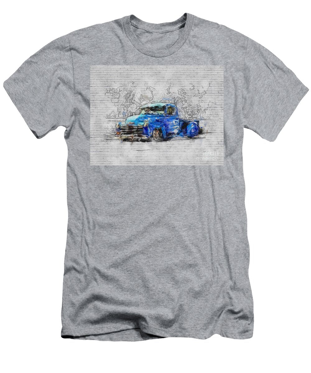 Chevrolet 3100 1953 Retro Cars Lowrider Blue Pickup Truck American Ashtyn Treutel T-Shirt