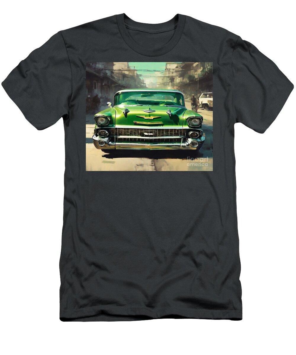 Chevrolet Bel Air Lowrider Retro Cars Green Bel Air Retro Lowrider Cortez Schinner T-Shirt