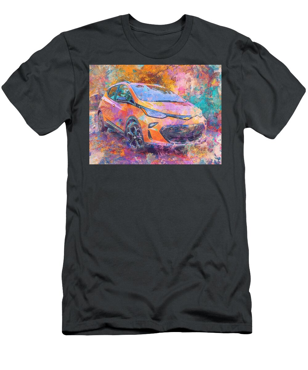 Chevrolet Bolt 2023 Electric Hatchback Electric Car Colorful Art Vibrant Electric Vehicle Hollie Love T-Shirt