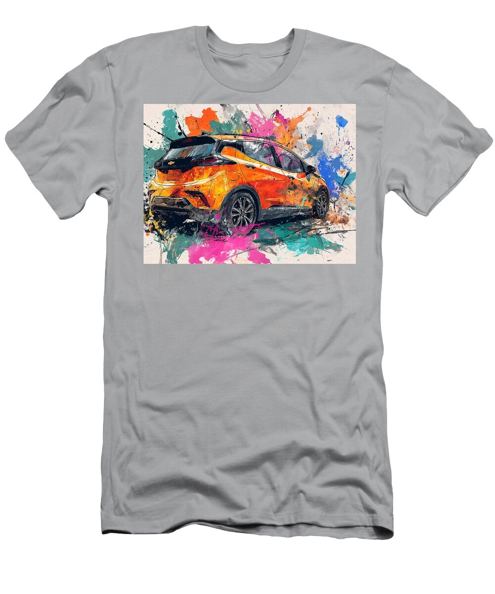Chevrolet Bolt 2023 Electric Hatchback Electric Vehicle Colorful Car Vibrant Electric Car Art Hollie Love T-Shirt