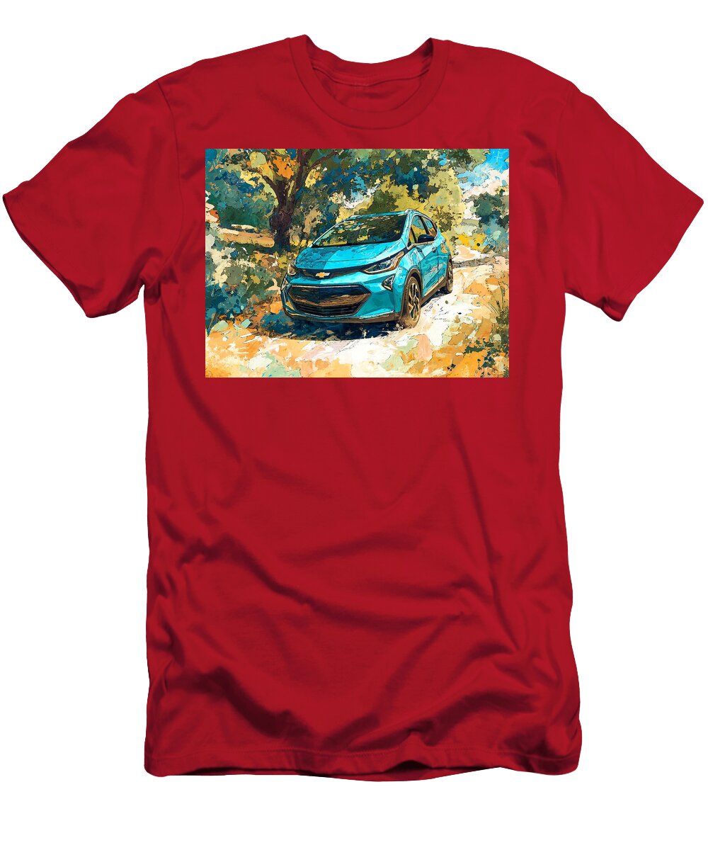 Chevrolet Bolt 2023 Electric Hatchback Nature Drive Electric Vehicle Electric Car in Nature Hollie Love T-Shirt