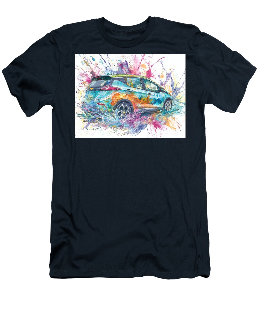 Chevrolet Bolt Ev 2017 Electric Hatchback Electric Car Colorful Art Electric Car Splash Art Hollie Love T-Shirt