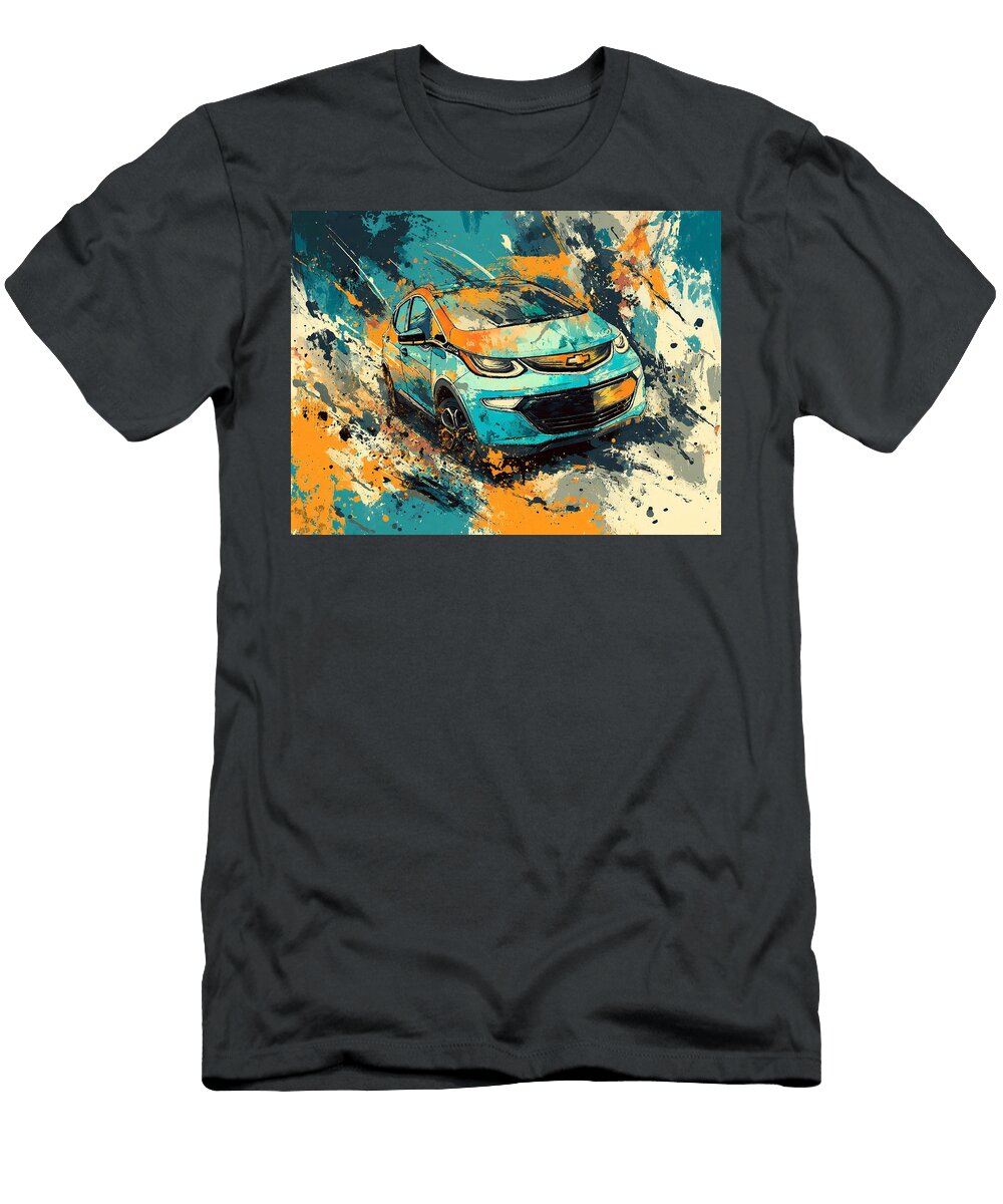 Chevrolet Bolt Ev 2017 Electric Hatchback Electric Vehicle Abstract Art Electric Car Abstract Painti Hollie Love T-Shirt