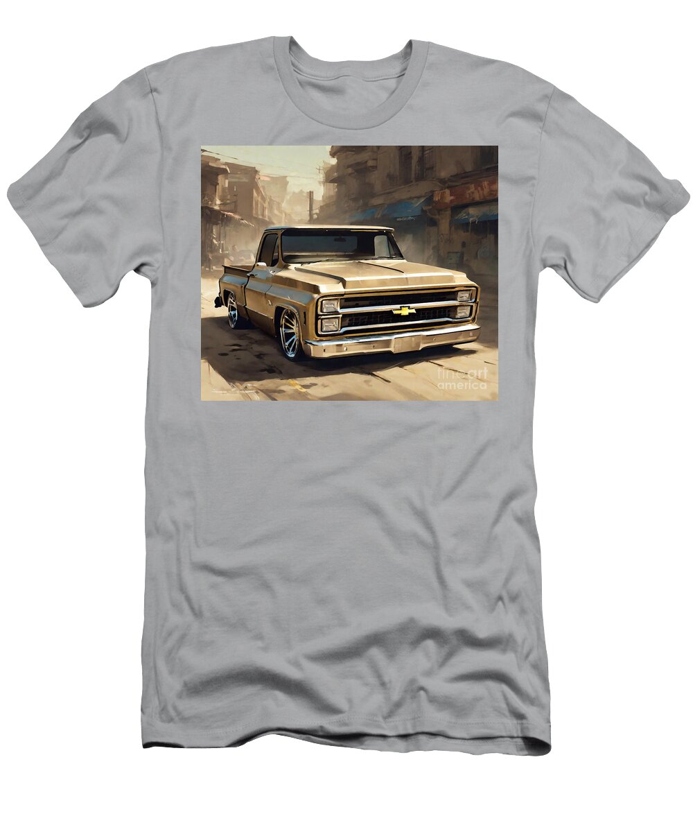Chevrolet C10 Exterior Beige Pickup Truck Lowrider Custom C10 Cortez Schinner T-Shirt