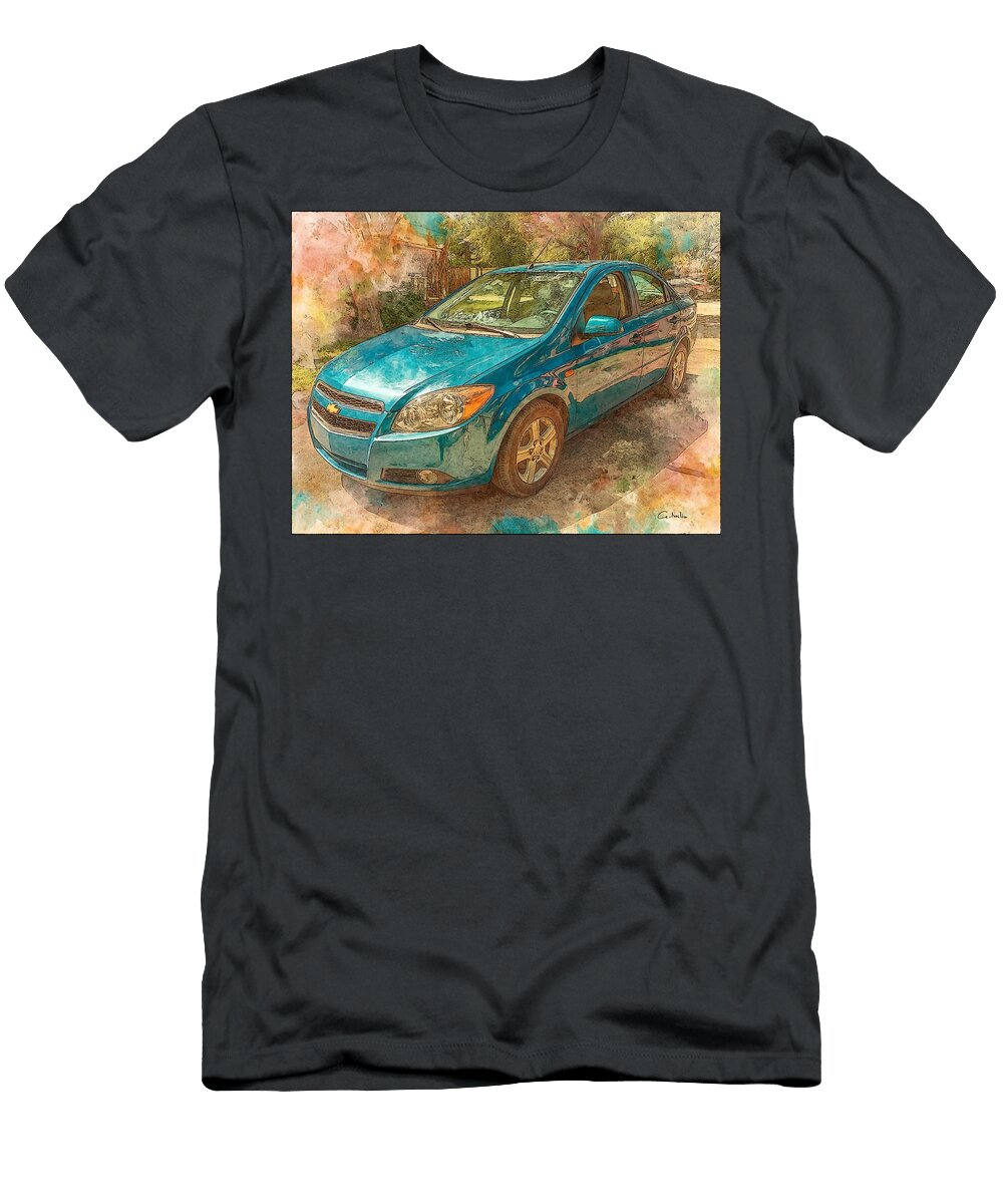 Chevrolet Cobalt 2005 Sedan Outdoor Scene Blue Car Vibrant Blue Car Outdoors Hollie Love T-Shirt