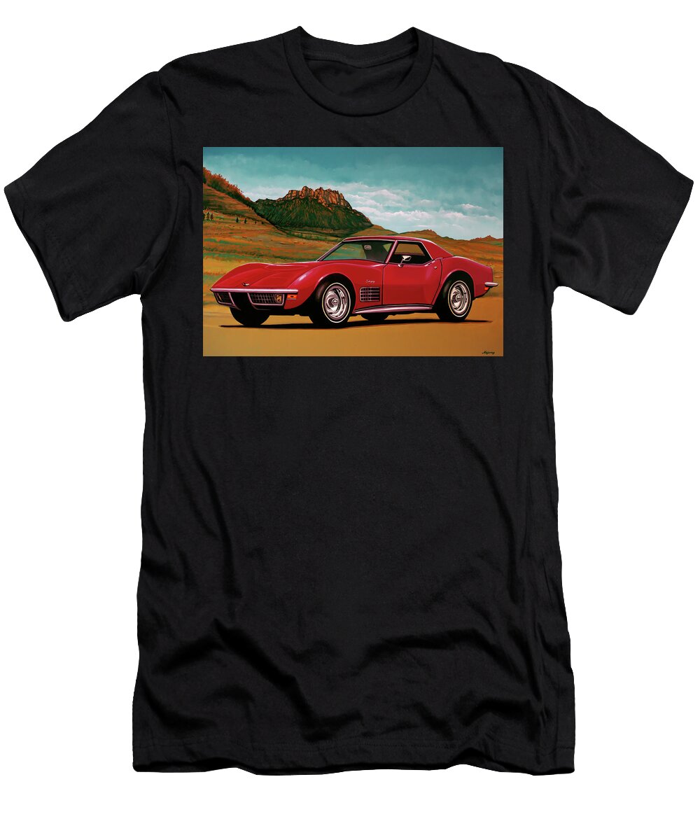 Chevrolet Corvette Stingray 1971 Mixed Media Paul Meijering T-Shirt