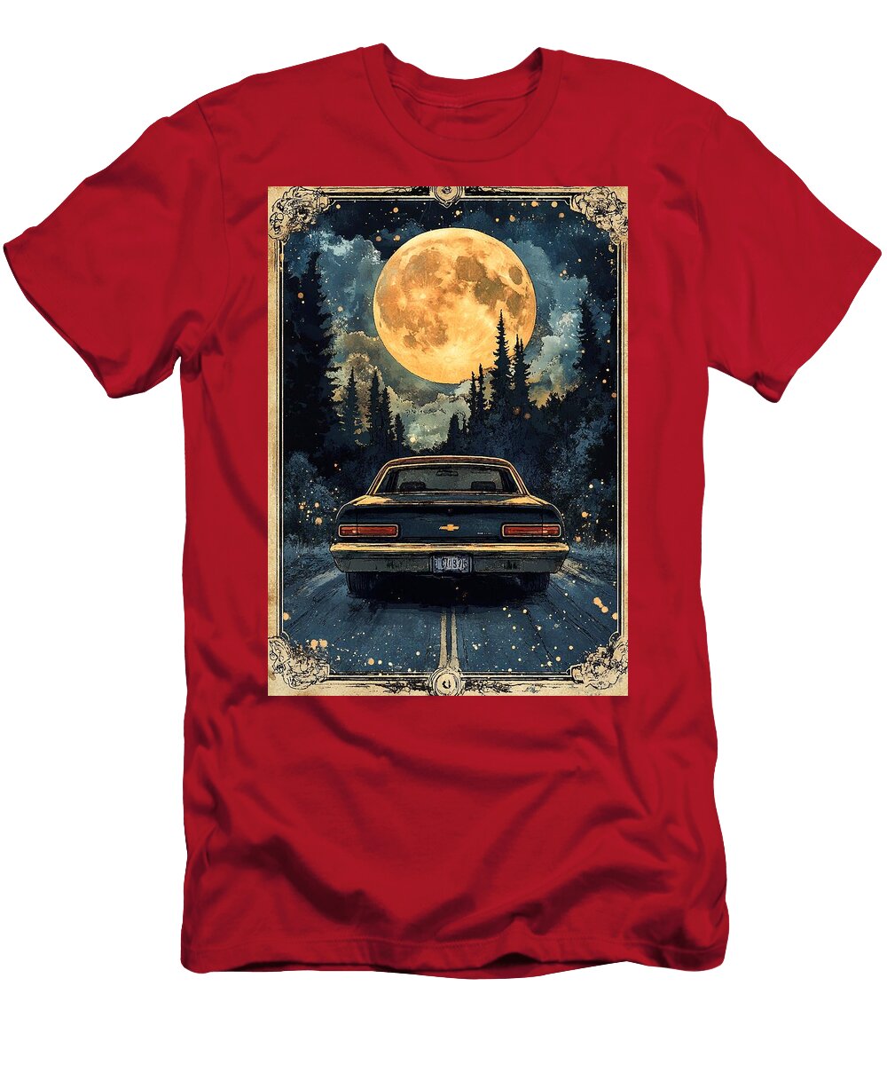 Chevrolet Cruze Hatchback Car Vintage Road Trip Under the Moonlight Kyran Estrada T-Shirt