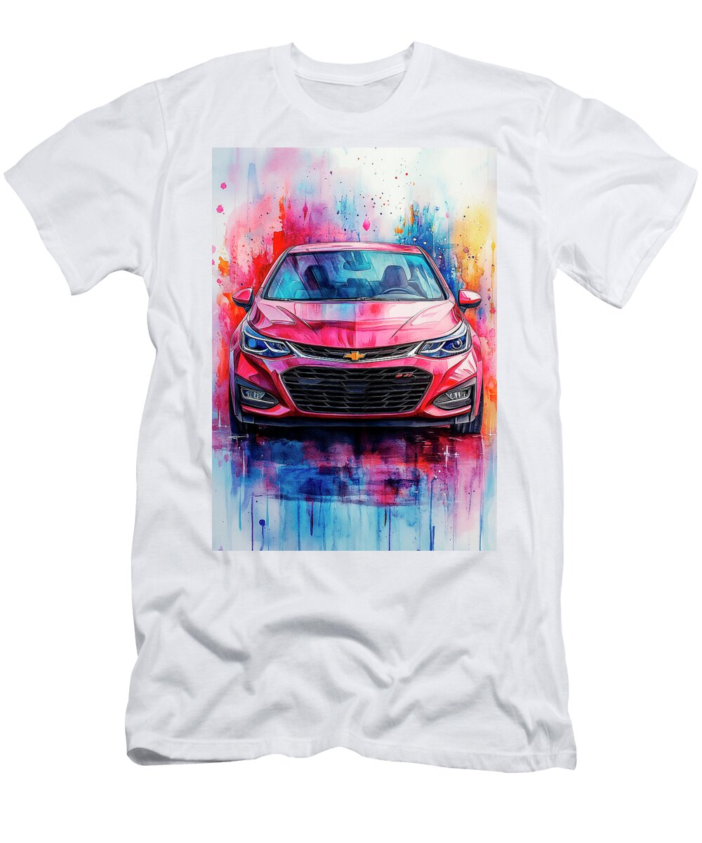 Chevrolet Cruze Hatchback Car Watercolor Painting Kari Goldfalse T-Shirt