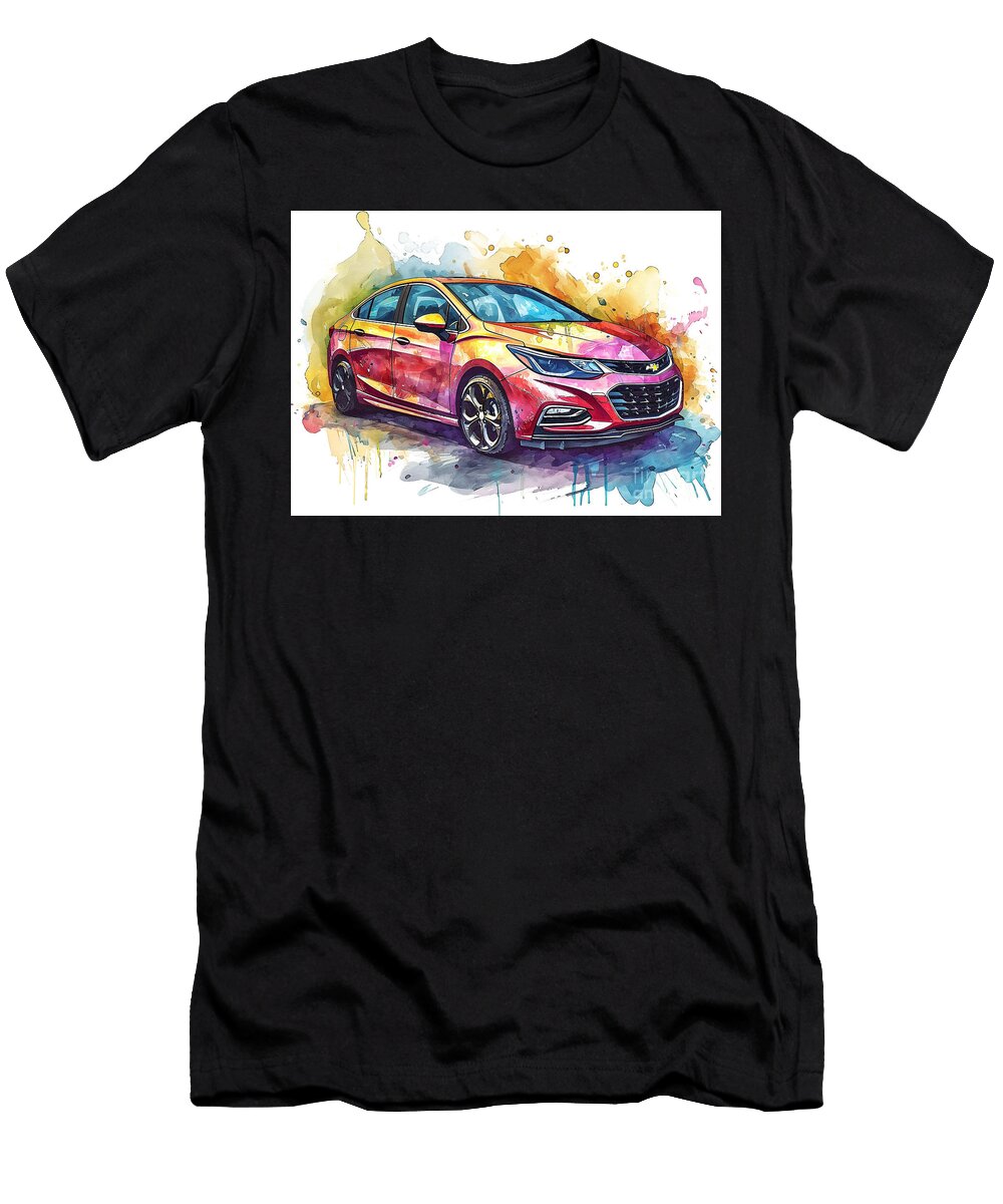 Chevrolet Cruze Hatchback Watercolor Abstract Vehicle Clark Leffler T-Shirt