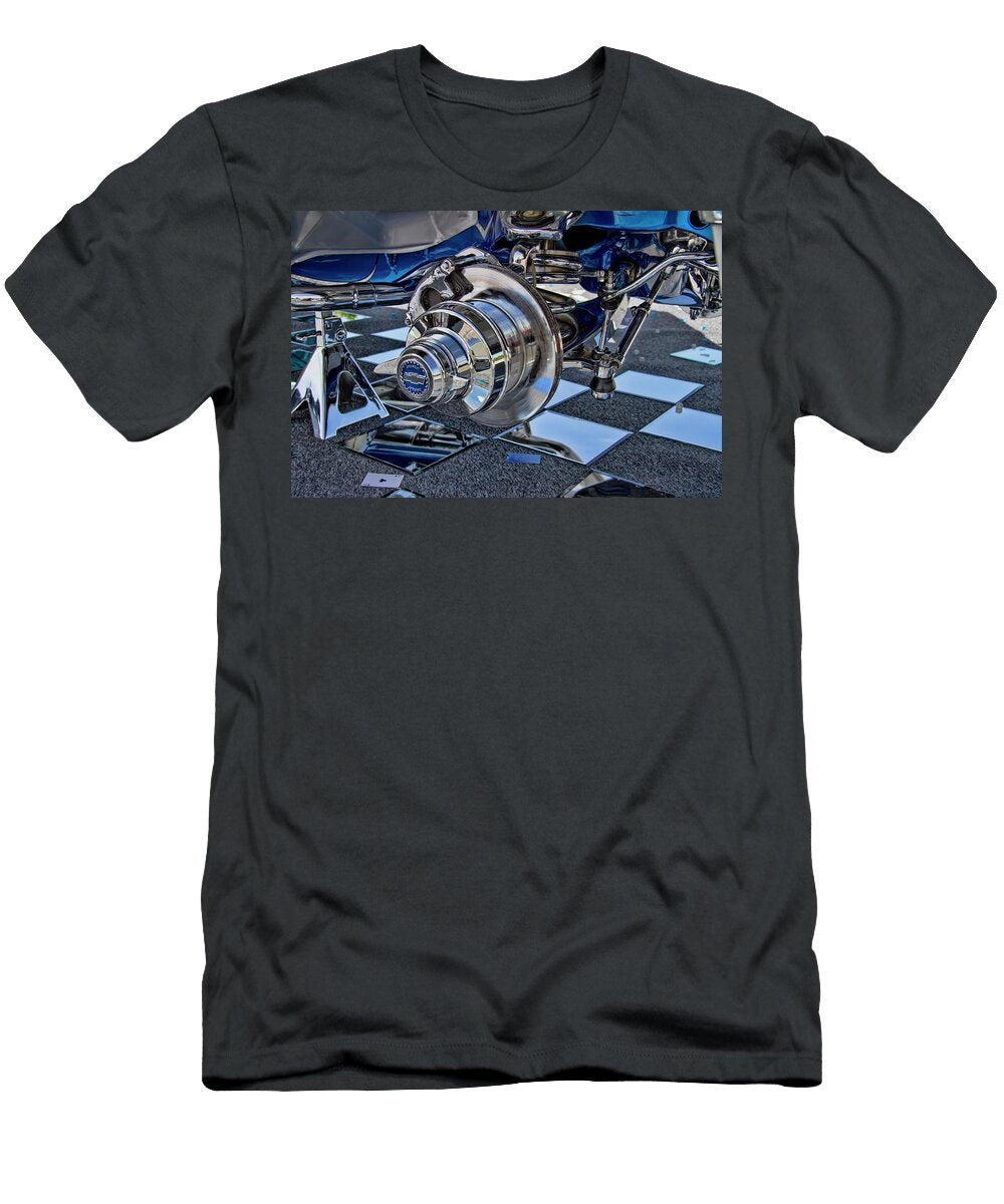 Chevrolet Emblem on Lowrider Wheel Hub Nick Gray T-Shirt