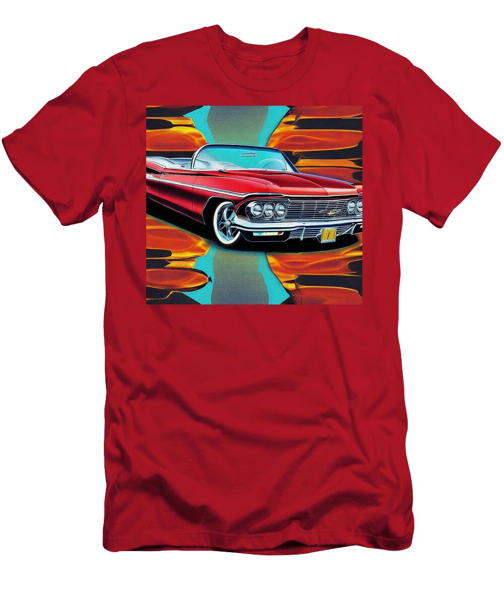 Chevrolet Impala Convertible Chevrolet Chevrolet Impala Lowrider Classic Pop Art Midcentury Modern Edgar Dorice T-Shirt