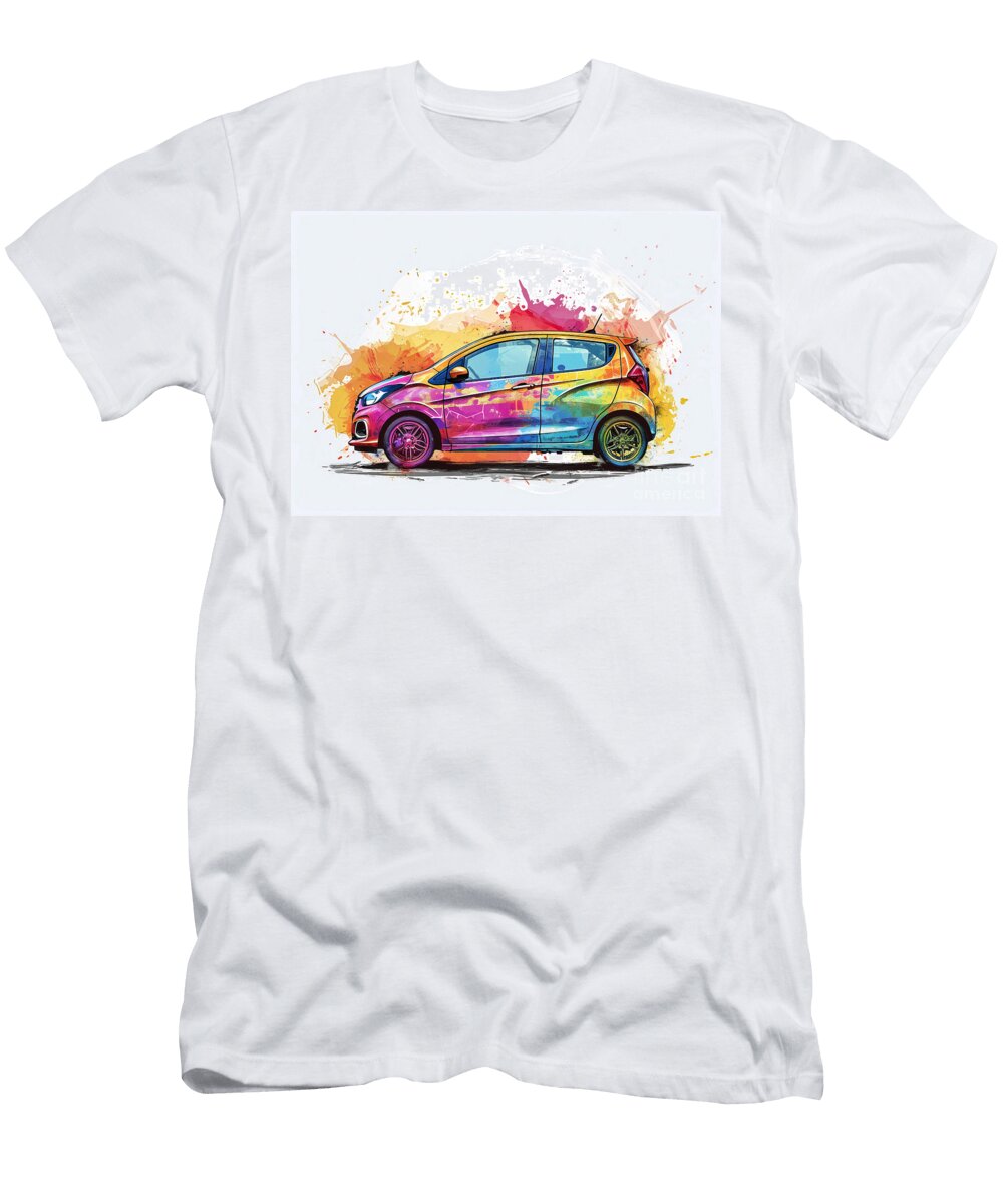 Chevrolet Spark Activ Ev Watercolor Abstract Vehicle Clark Leffler T-Shirt