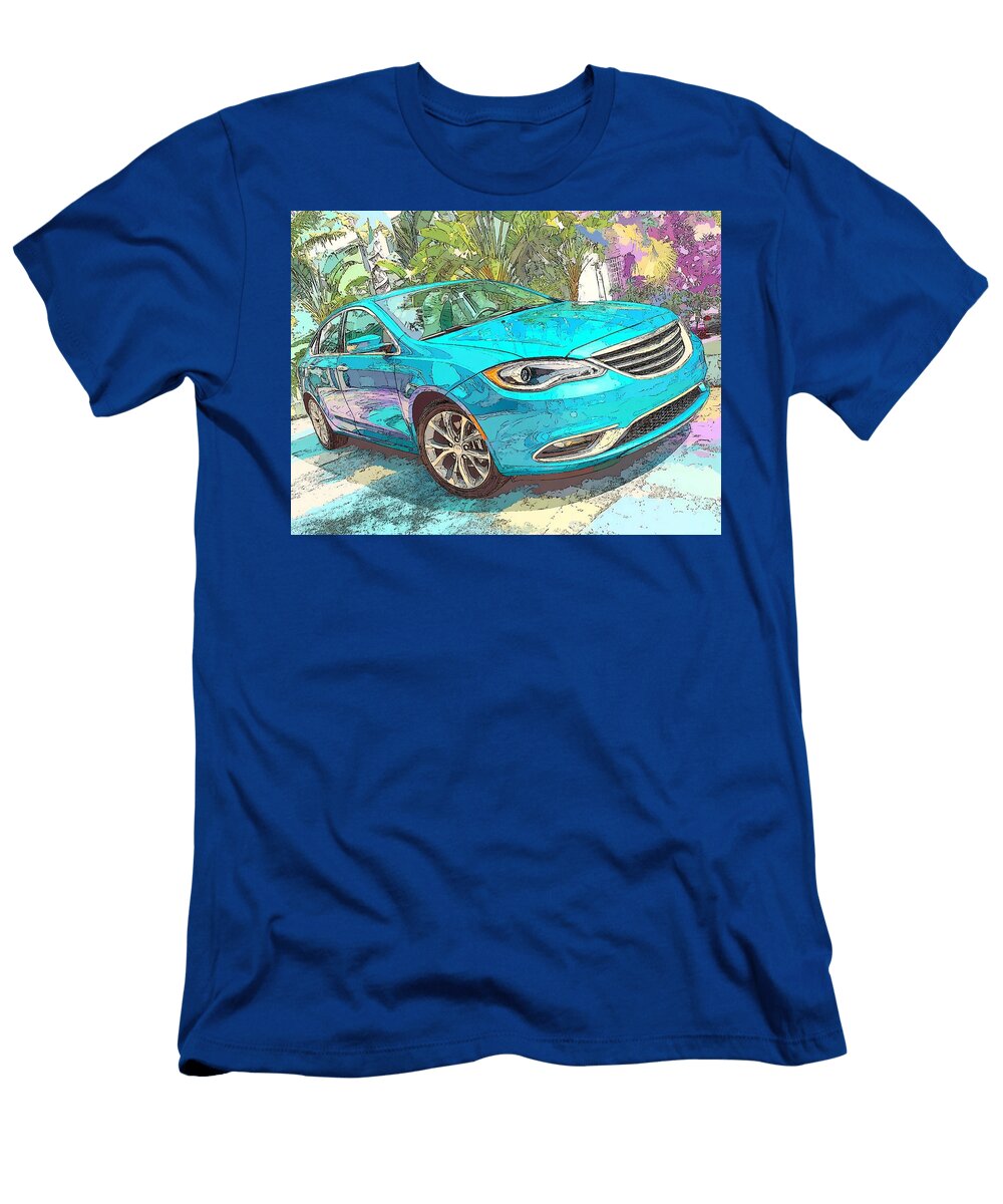 Chrysler 200 2013 Sedan Stylish Vehicle Colorful Car Vibrant Teal Car Art Hollie Love T-Shirt