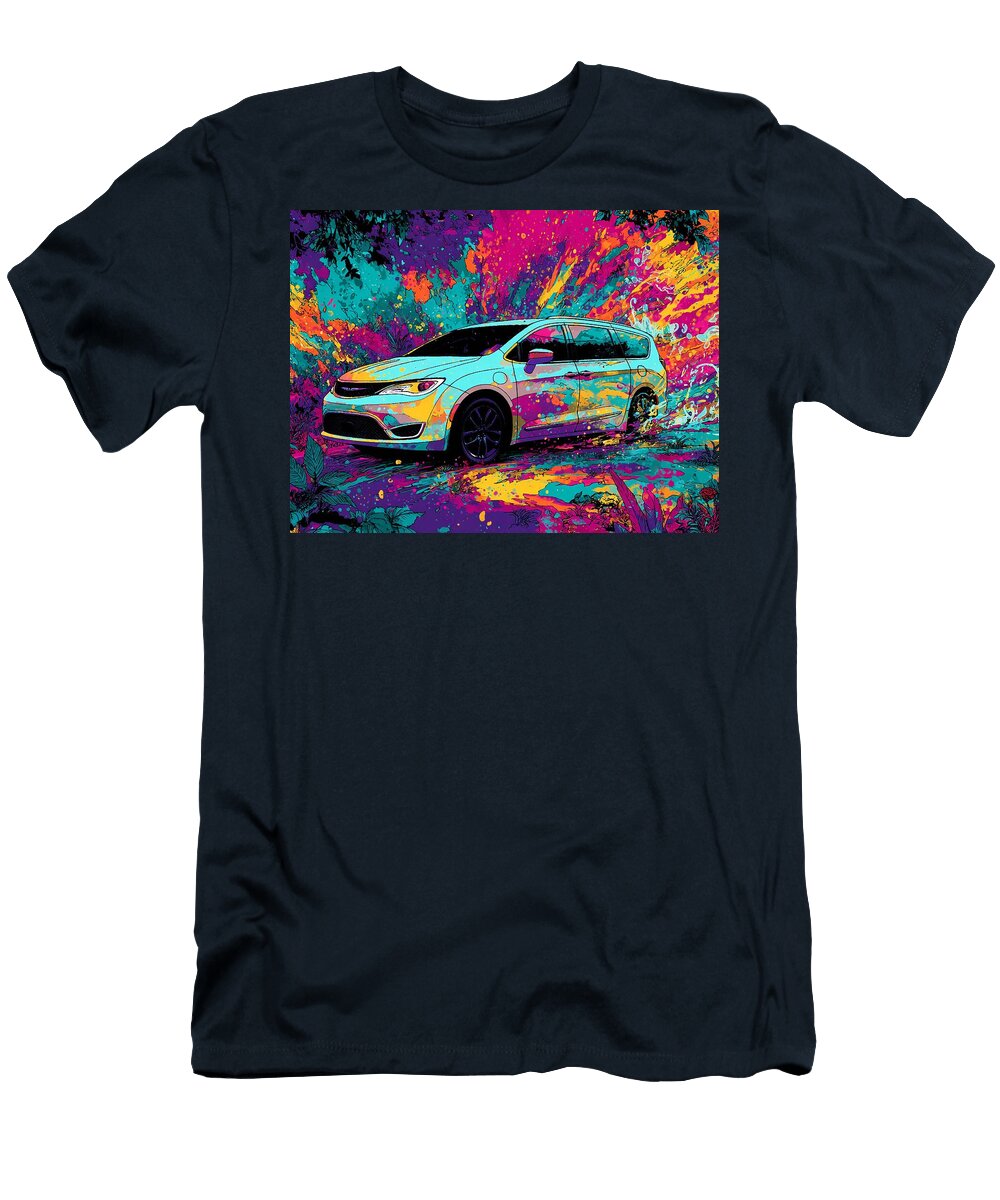 Chrysler Pacifica 2023 Minivan Colorful Car Jungle Adventure Vibrant Car in a Lush Jungle Hollie Love T-Shirt
