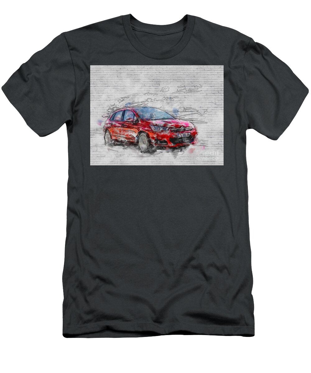 Citroen C4 2018 Red Hatchback New Cars French Ashtyn Treutel T-Shirt
