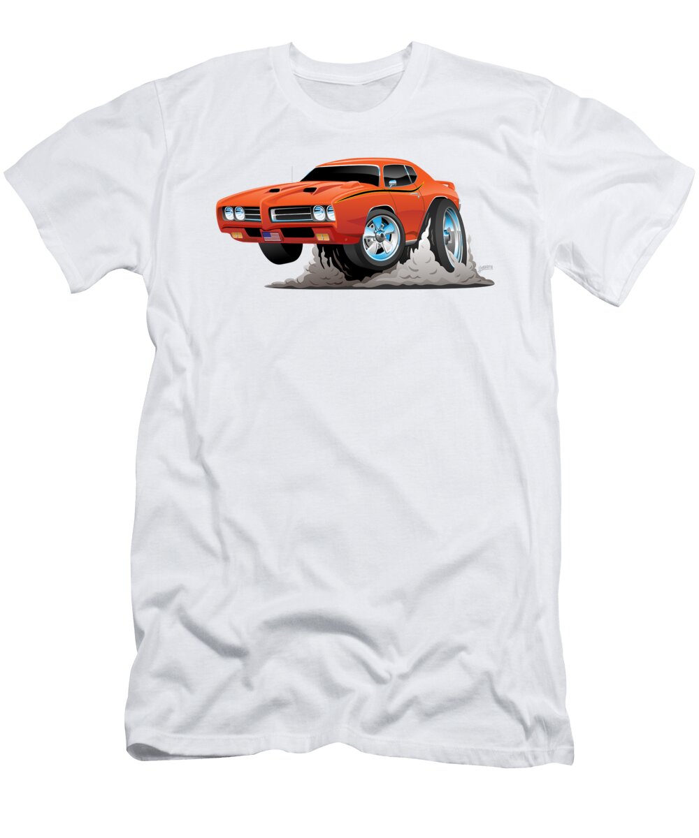 Classic American Muscle Car Cartoon Jeff Hobrath T-Shirt