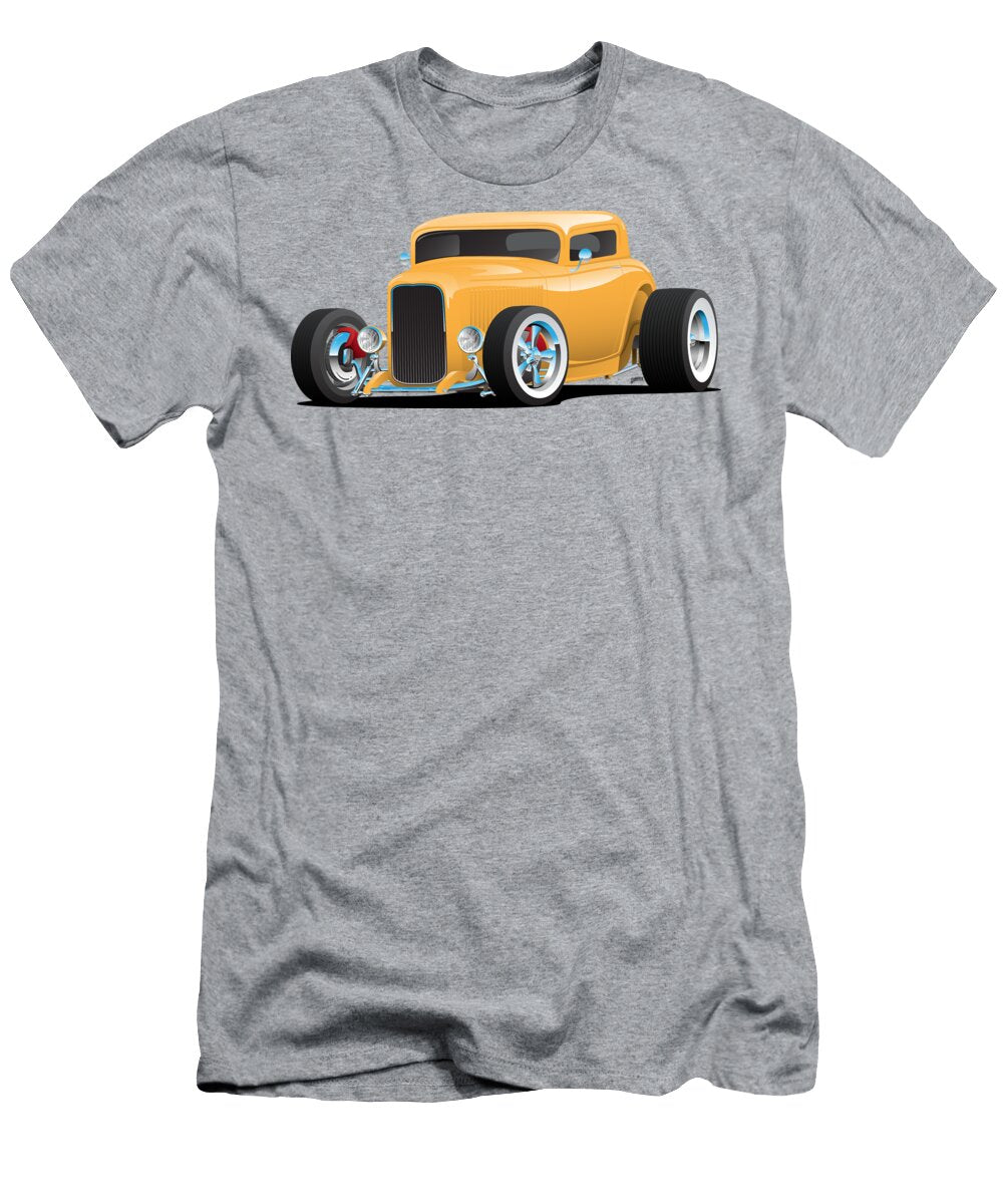 Classic American Yellow 32 Hotrod Car Illustration Jeff Hobrath T-Shirt