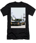 Classic Black Chevrolet Camaro Muscle Chevrolet Nova Car on the Street Lowell Harann T-Shirt