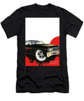 Classic Black Chevrolet El Camino Car Illustration with Red Background Lowell Harann T-Shirt