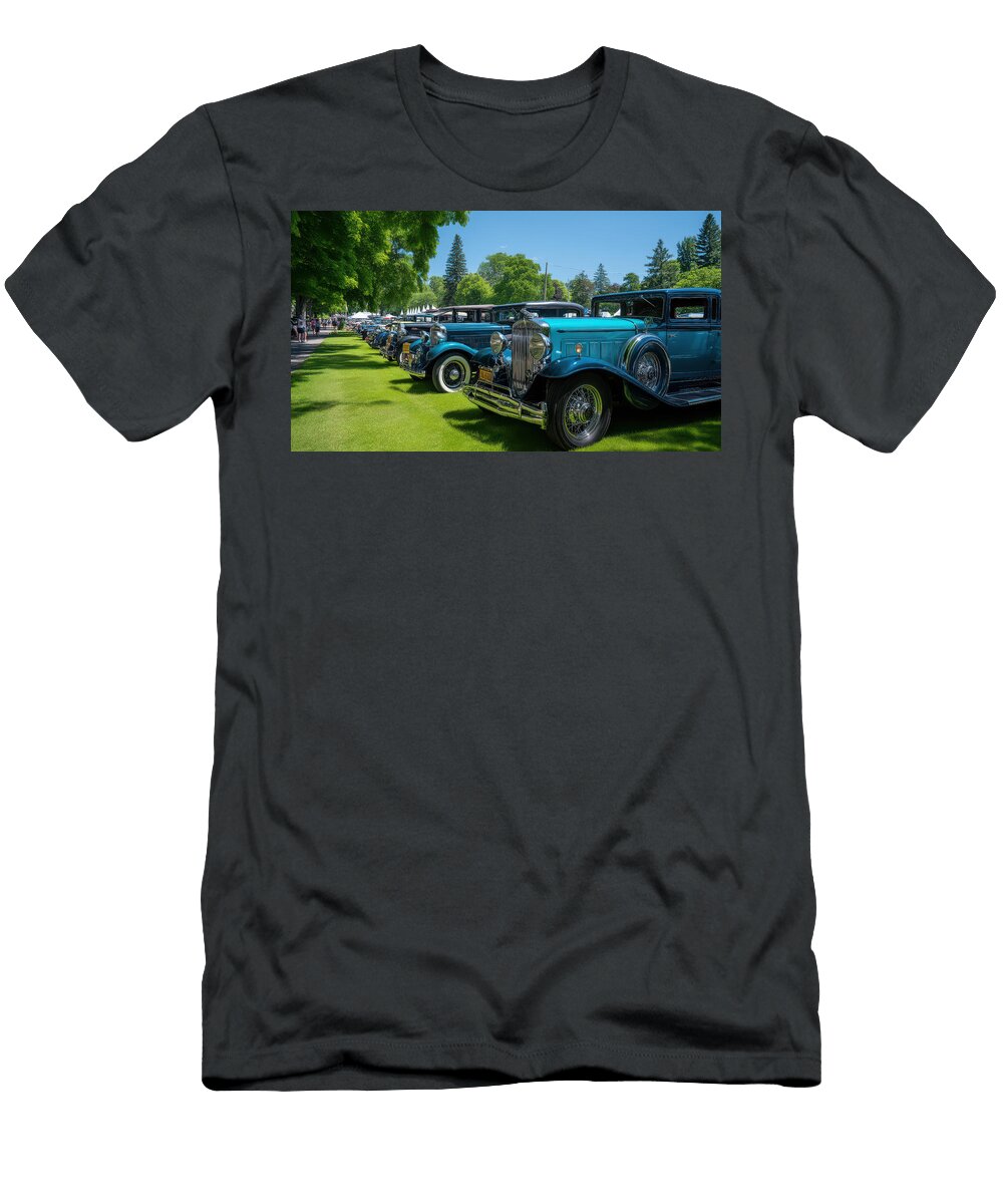 Classic Blue Cars Lined Up Evie Carrier T-Shirt