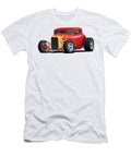 Classic Bold Red Custom Street Rod Car with Yellow and Orange Hotrod Flames Jeff Hobrath T-Shirt
