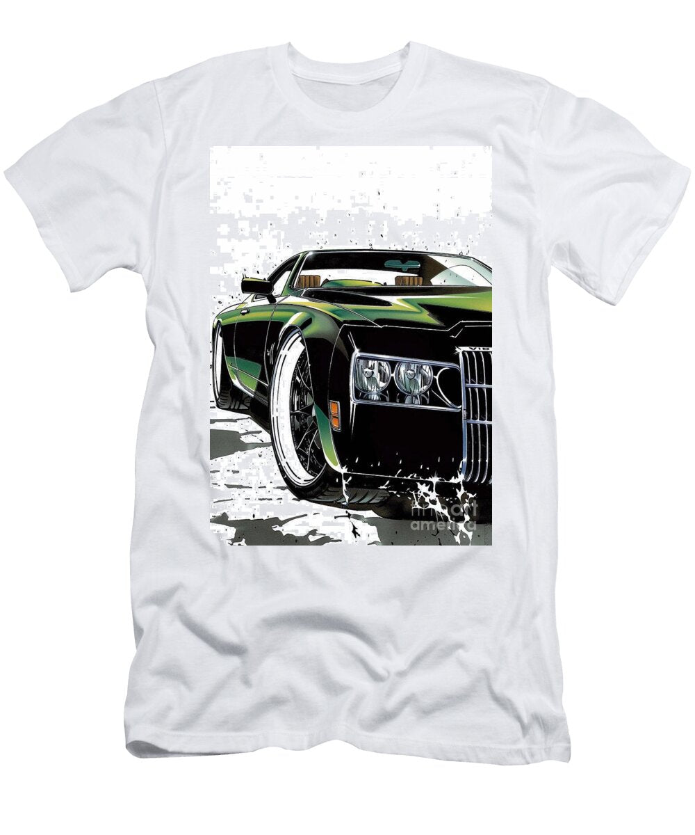 Classic Green Buick Riviera Car Illustration a Detailed Look At Automotive Design Lowell Harann T-Shirt