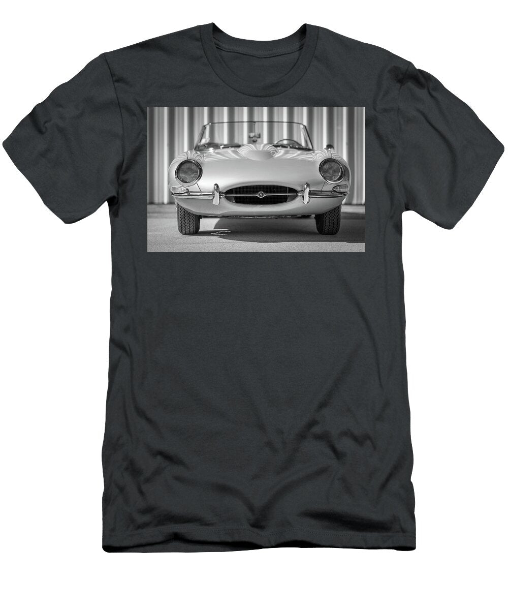 Classic Jaguar E Type Car Front View Sebastian Musial T-Shirt