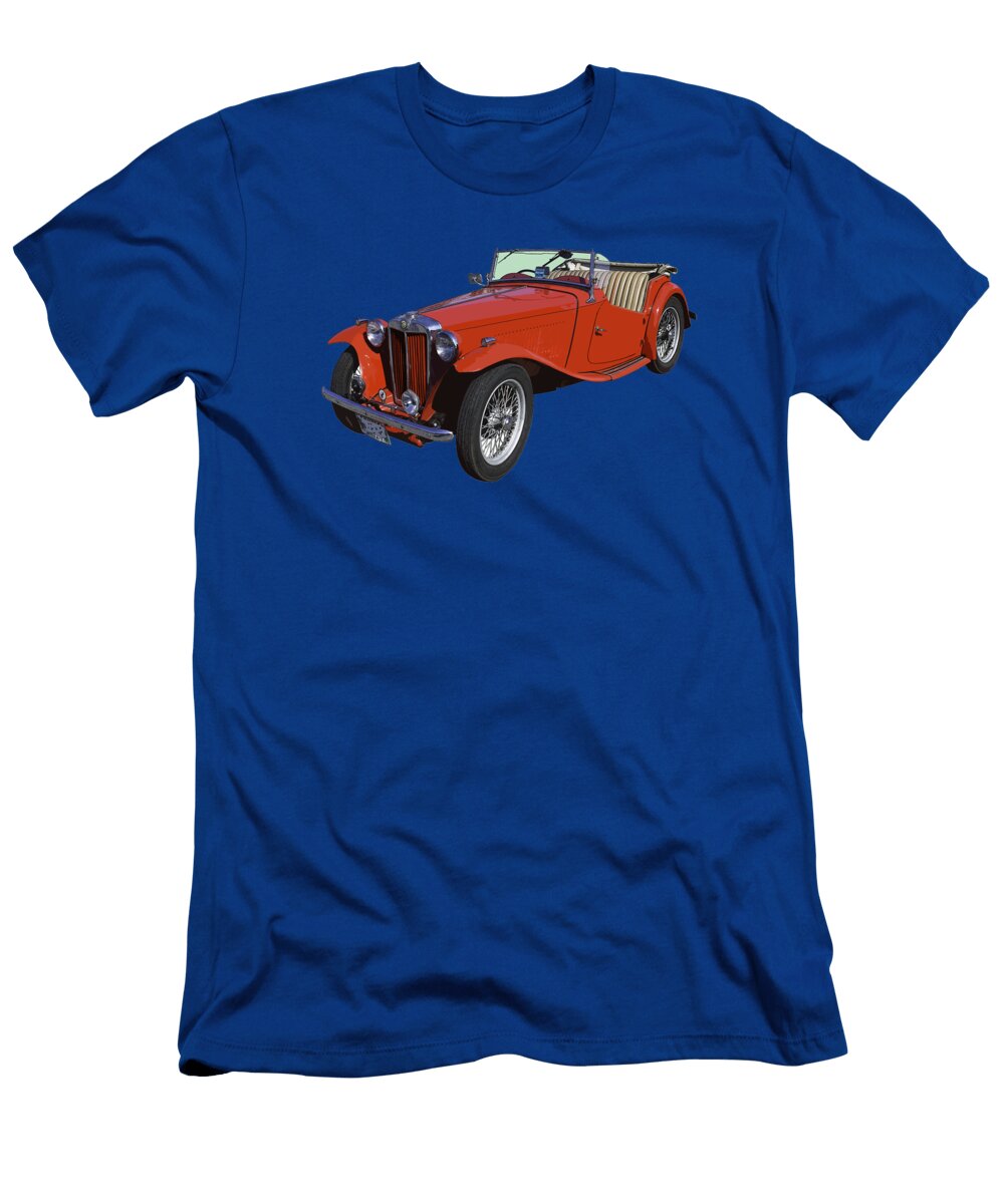 Classic Red Mg Tc Convertible British Sports Car Keith Webber Jr T-Shirt