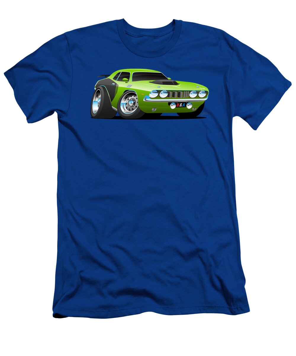 Classic Seventies Style American Muscle Car Cartoon Jeff Hobrath T-Shirt