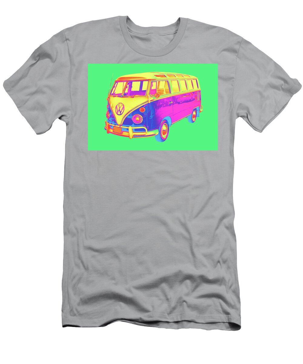 Classic VW 21 Window Mini Bus Pop Art Image Keith Webber Jr T-Shirt