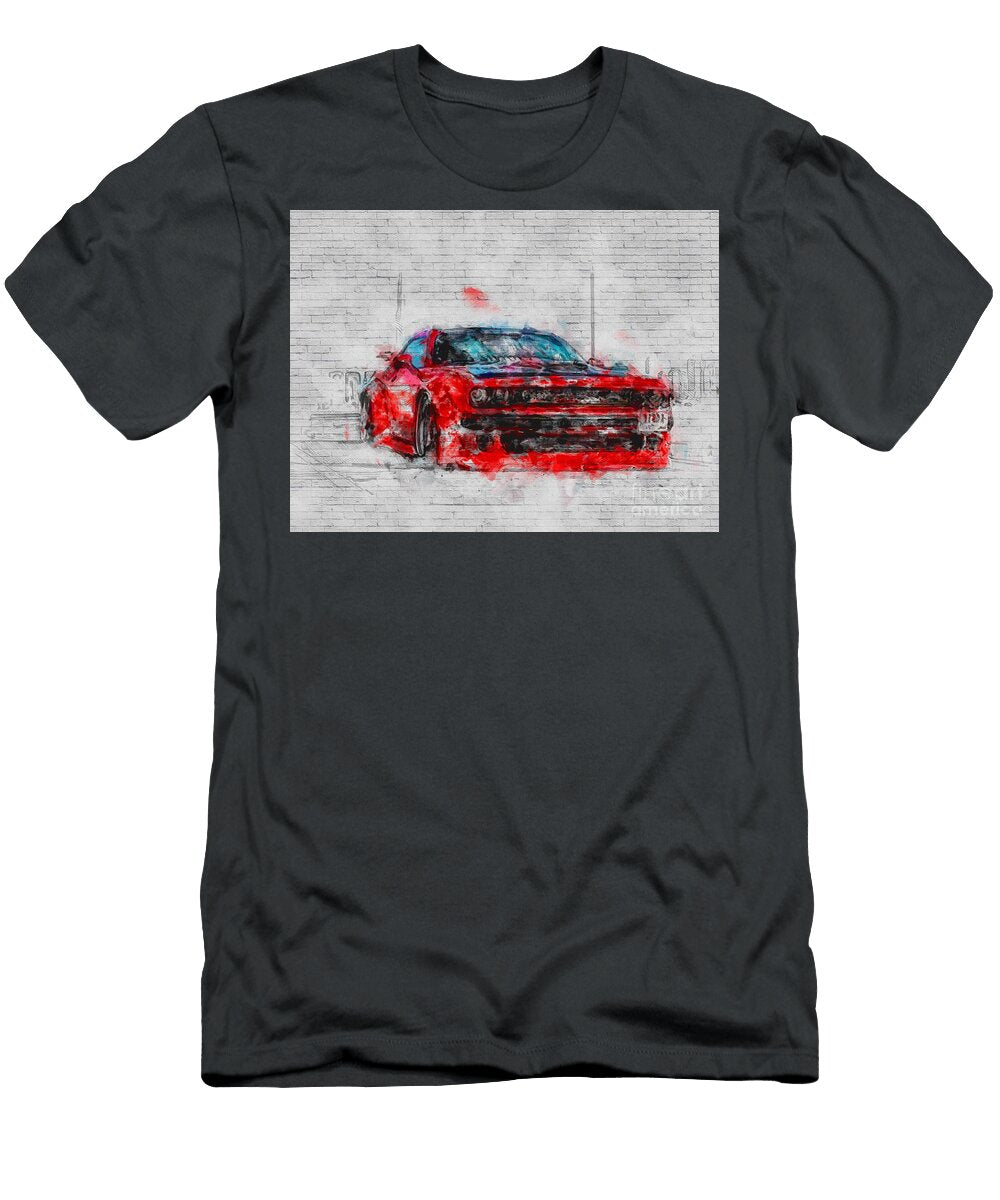 Clinched Dodge Challenger Srt Hellcat 2019 Cars Supercars Vossen Wheels American Lowrider Ashtyn Treutel T-Shirt