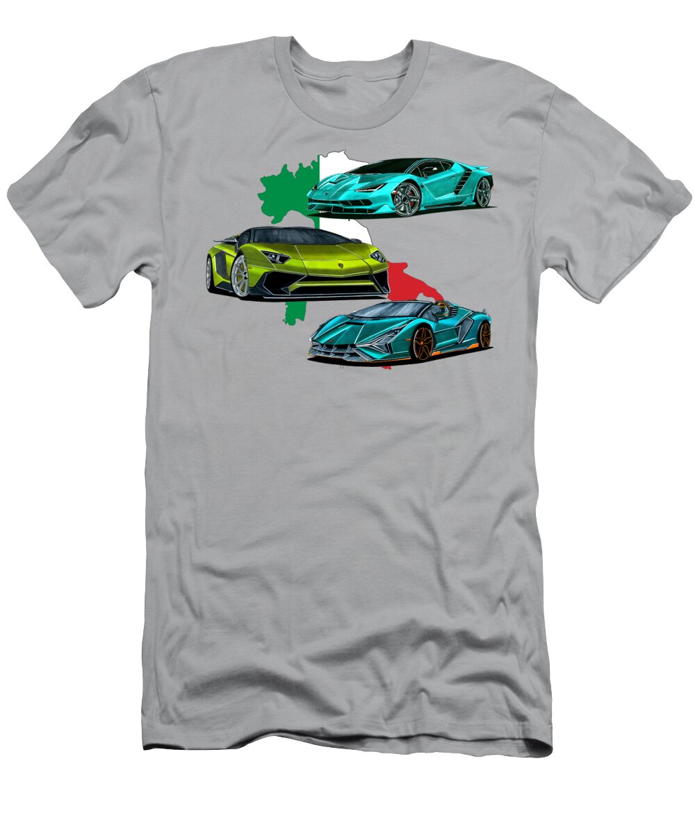 Collage Lamborghini Centenario Lamborghini Aventador Lamborghini Sian Roadster Vladyslav Shapovalenko T-Shirt