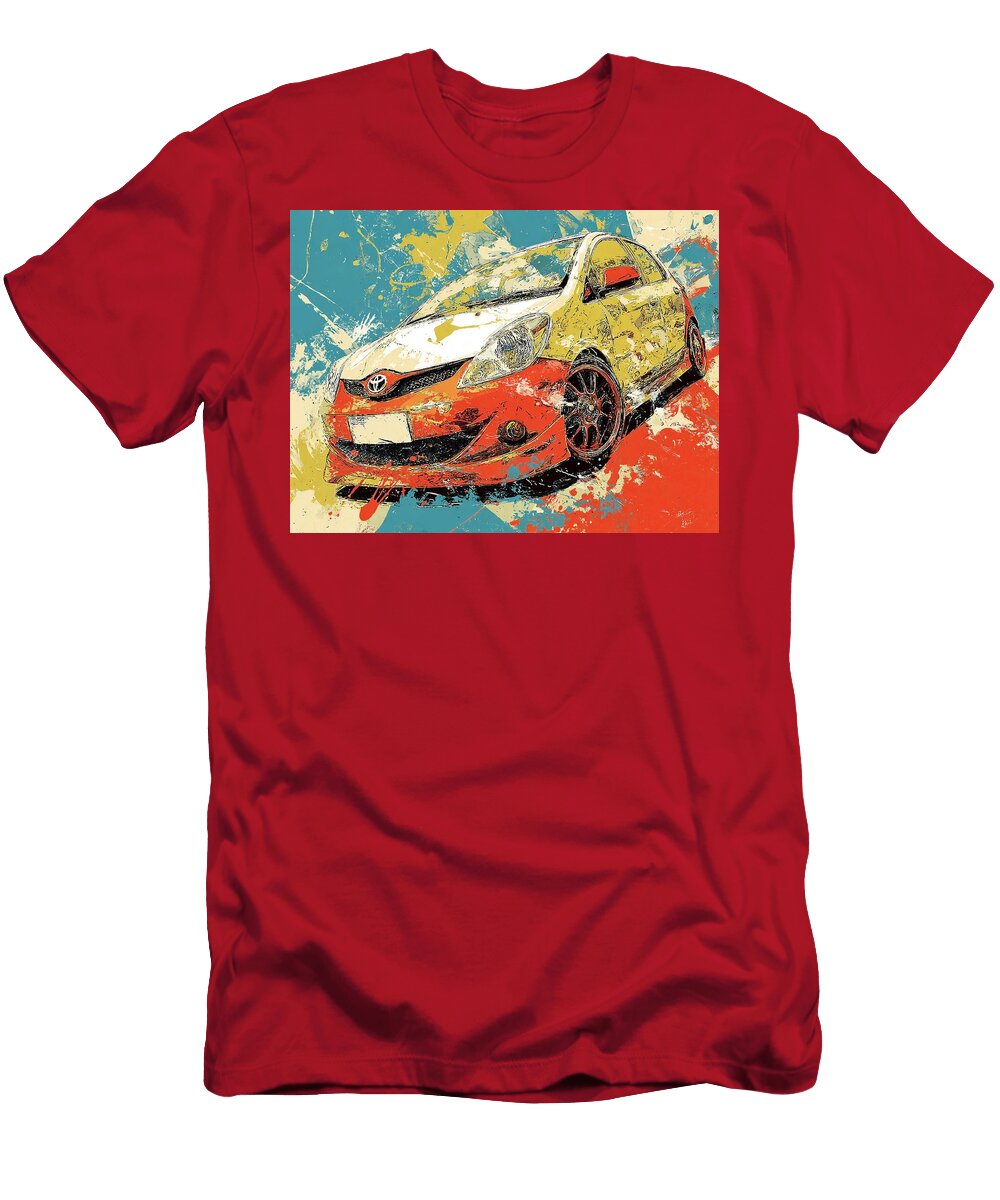 Colorful Abstract Car Design Toyota Yaris 2006 Hatchback Abstract Art Colorful Car Vibrant Car Abstr Hollie Love T-Shirt